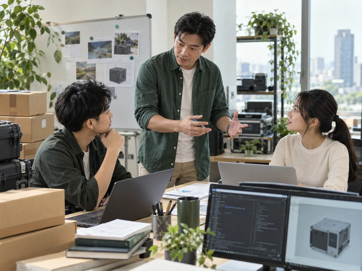 點一下更換圖片 企業專案團隊討論增聘人手與設備需求