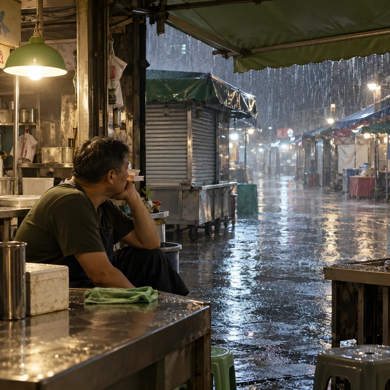 點一下更換圖片 夜市攤商遇到連續雨天整理營運支出
